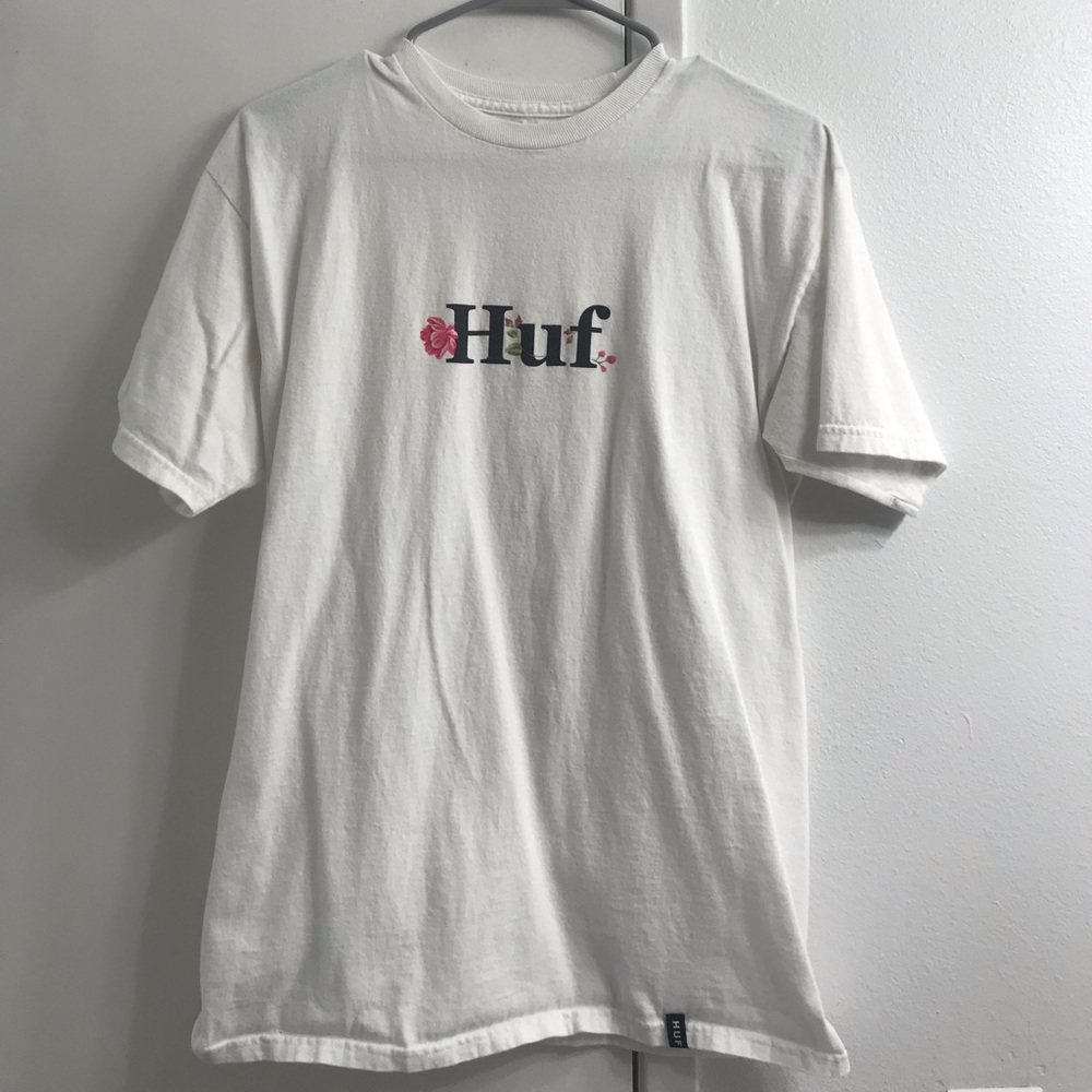 Medium White HUF Rose Chest Logo T-Shirt